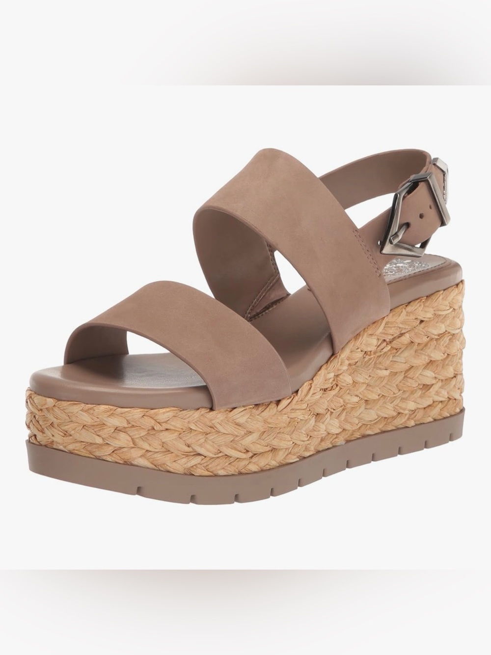 Vince Camuto Taupe Braided Espadrille Wedge Sandal
